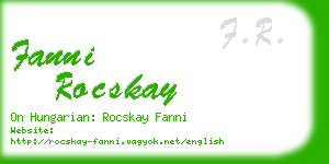 fanni rocskay business card